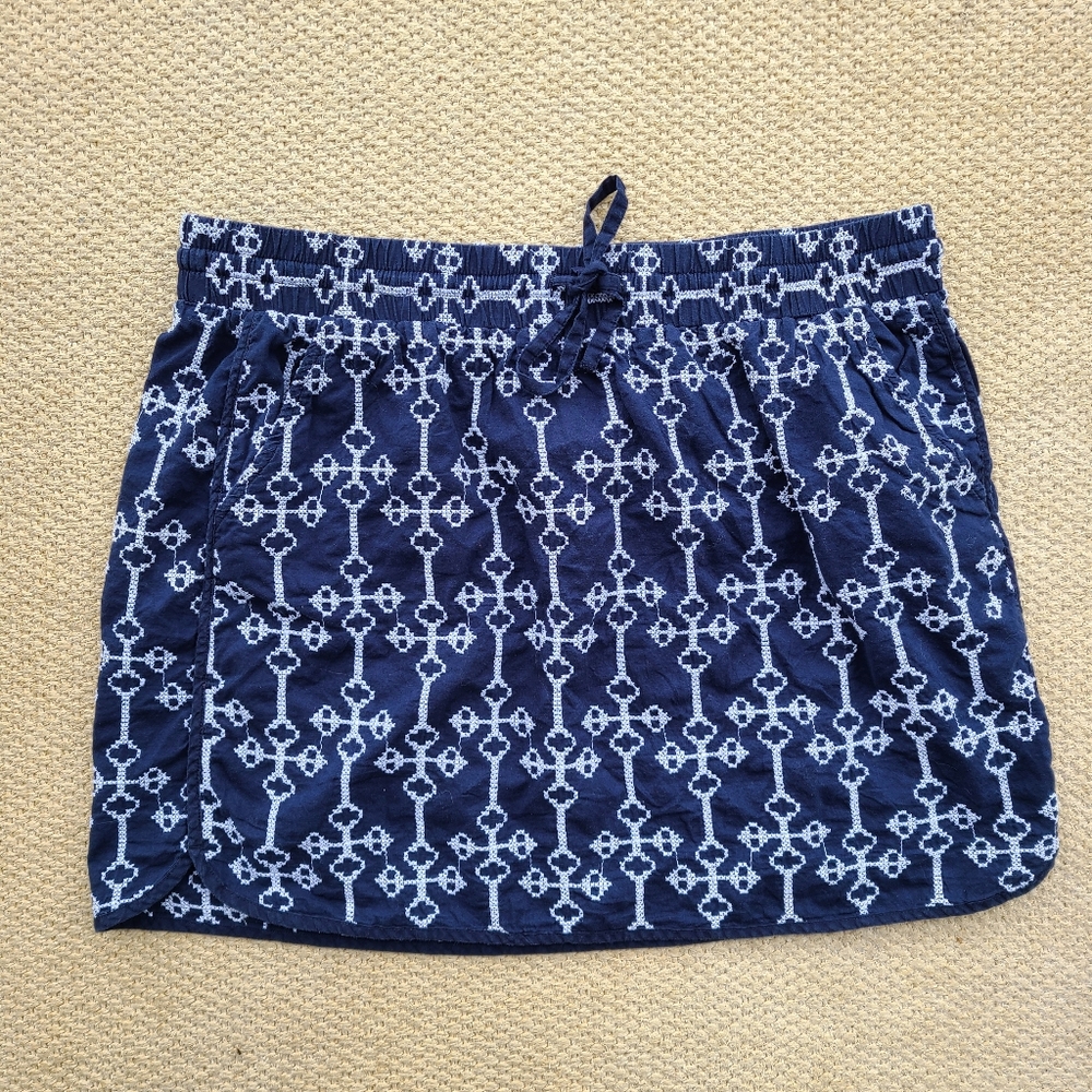 GAP: Navy‎ Textured Embroidered Mini Skirt